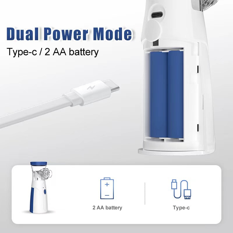 Handheld nebulizer in use