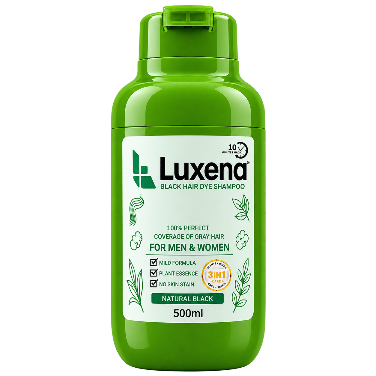 Luxena Black Hair Dye Shampoo 500ml