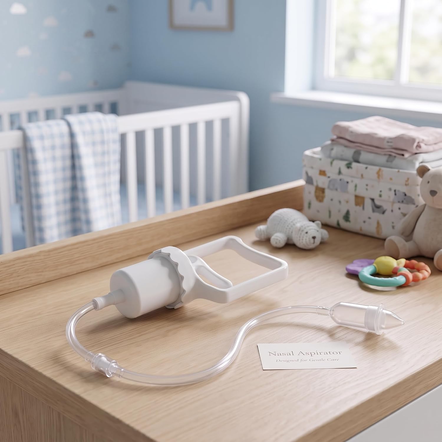 Manual hand-pulled baby nasal aspirator